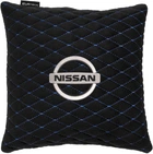 Подушка EVAtech 30 х 30 см Nissan Чорна з синьою ниткою (SPSALMRBLV021)