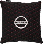 Подушка EVAtech 30 х 30 см Nissan Чорна з червоною ниткою (SPSALMRBRV021)
