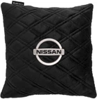 Подушка EVAtech 30 х 30 см Nissan Чорна з чорною ниткою (SPSALHRBBV021)