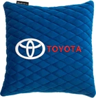 Подушка EVAtech 30 х 30 см Toyota Блакитна з блакитною ниткою (SPSALMRLLV031)