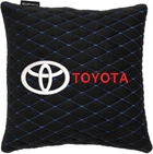 Подушка EVAtech 30 х 30 см Toyota Чорна з синьою ниткою (SPSALMRBLV031)