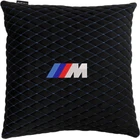 Подушка EVAtech 40 х 40 см BMW M Чорна з синьою ниткою (SPBALMRBLV006)