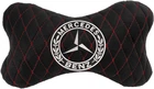 Подушка на підголовник EVAtech 27 х 16 см Mercedes-Benz Чорна з червоною ниткою (SPALMRBRV016)