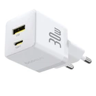 Мережевий зарядний пристрій 30W Baseus Palm Fast Charger Power Delivery 3.0 Quick Charge 3.0 два порта Type-C + USB-A EU Moon White (P1011160A213-00)