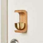 Деревянный колокольчик для дверей Wooden Bell с-образный беспроводной дверной звонок на магните, светлый коричневый (98481015)