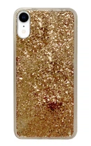 Чехол Silicone с Блестками для iPhone Xr (03) Gold золотой
