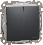 2-клавишный выключатель IP44 Schneider Electric Sedna Design Черный (SDD214105)