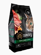 Корм для кошек Savory со свежим мясом индейки и уткой