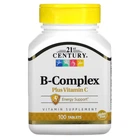B-Complex Plus Vitamin C 100 таблеток 21st Century | Комплекс витаминов группы В с витамином С