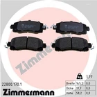 Колодки гальмівні дискові ПЕРЕДН SUBARU IMPREZA 1.6I 2.0I 17-, OUTBACK 2.0D 2.5 AWD 15-, XV 1.6-2 22800.170.1-ua Zimmermann (228001701)