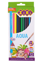Олівці кольорові 12кол. ZiBi 2475 KIDS Line АКВАРЕЛЬ супер м'які + кисть, /ZB.2475/