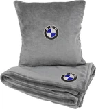 Подушка и плед в авто EVAtech из махры M для BMW серые (MBLMPSMGV005)