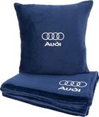 Подушка и плед в авто EVAtech из махры M для Audi синие (MBLMPSMLV095)