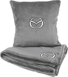 Подушка та плед в авто EVAtech із махри M для Mazda сірі (MBLMPSMGV015)