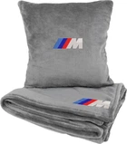 Подушка та плед в авто EVAtech із махри S для BMW M сірі (MBLMPSSGV006)