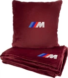 Подушка та плед в авто EVAtech із махри S для BMW M червоні (MBLMPSSRV006)
