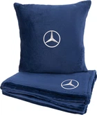 Подушка та плед в авто EVAtech із махри S для Mercedes-Benz сині (MBLMPSSLV016)