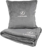 Подушка та плед в авто EVAtech із махри S для Lexus сірі (MBLMPSSGV035)