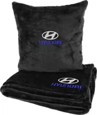 Подушка и плед в авто EVAtech из махры S для Hyundai черные (MBLMPSSBV013)