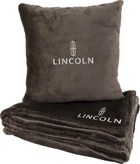 Подушка та плед в авто EVAtech із махри S для Lincoln коричневі (MBLMPSSZV069)