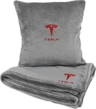 Подушка та плед в авто EVAtech із махри M для Tesla сірі (MBLMPSMGV041)