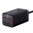 Мережевий зарядний пристрій 2USB+2Type-C+кабель подовжувач Type-C to Type-C 100W (1м), GaN3 Pro, Baseus (CCGP040101)