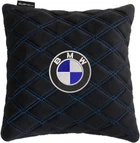 Подушка EVAtech 30 х 30 см BMW Черная с синей нитью (SPSALHRBLV005)
