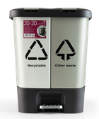 Відро для сміття MVM сортувальне з кришкою BIN-05 20+20 л Сіре (BIN-05 (20+20L) LIGHT GRAY/GRAY)