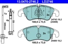 Комплект гальмівних колодок AUDI A5, AUDI A4, ATE (13047027462)
