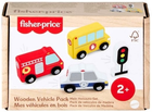 Zestaw samochodzików Fisher Price Drewniane 3 szt JCY32 (0194735279401)