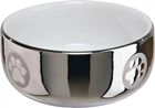 Миска для кошек керамическая Trixie 11 см/300 мл (серебряная/белая)