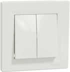 2-клавишный выключатель Schneider Electric Asfora 10A Белый с рамкой (EPH0300121)