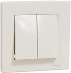 2-клавішний вимикач Schneider Electric Asfora 10A Кремовий з рамкою (EPH0300123)