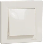 1-клавишный проходной выключатель Schneider Electric Asfora 10A Кремовый с рамкой (EPH0400123)