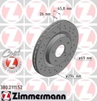 Гальмівний диск Zimmermann (380.2111.52)