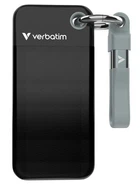 Кишеньковий накопичувач Verbatim Pocket SSD 1ТБ з брелком і кріпленням для кабелю чорний/сірий (32190)