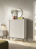 Комод высокий Perfect Home Новая/Nova 2-дверный с черными ножками K104 Кашемир (PFH-091236)