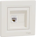 Комп'ютерна розетка Schneider Electric Asfora RJ45 5 категорія UTP Кремова з рамкою (EPH4300123)