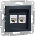 Розетка двойная компьютерная Schneider Electric Asfora RJ45 5 категория UTP Антрацит (EPH4400171)