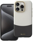 Чехол кожаный Blueo Leather Case with MagSafe для Apple iPhone 15 Pro Black White