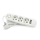 Сетевой фильтр F03U, 3 розетки EU + 3 USB, 1.5 м, сечение 3х0,75мм, 2500W, White Voltronic F03U-White удлинитель для розетки