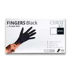 Рукавички нітрилові CEROS Fingers BLACK, L, 100 шт