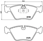 Комплект тормозных колодок, дисковый тормоз WIESMANN MF3, ROVER 75, BREMBO (P06043)