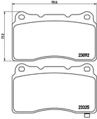 Комплект гальмівних колодок, дискове гальмо HOLDEN COMMODORE, SUBARU IMPREZA, BREMBO (P54039)