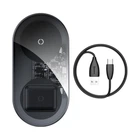 Беспроводное зарядное устройство Baseus Simple 2in1 Wireless Charger Qi 15W Black-Transparent (WXJK-A01)