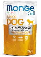 Корм Monge Dog Wet GRILL Puppy & Junior Pollo e Taccino влажный с курицей и индейкой