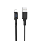 Кабель Hoco U79 с индикатором USB to Lightning, 2.4А, 1.2m, black