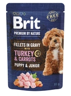 Влажный корм Brit Premium Fillets in Gravy Turkey & Carrots Puppy