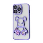 Чохол силіконовий "Ведмедик" WAVE Shining Bear Case для Apple iPhone 13 Pro purple