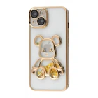 Чехол силиконовый "Мишка" WAVE Shining Bear Case для Apple iPhone 14 gold